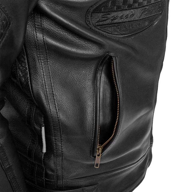 Moška usnjena moto jakna W-TEC Urban Noir - črna