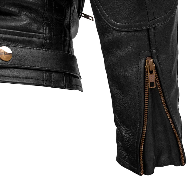 Moška usnjena moto jakna W-TEC Urban Noir - črna