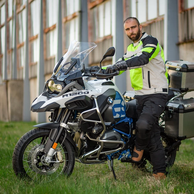 Moška poletna moto jakna W-TEC Saigair - Fluo Rumena-Siva