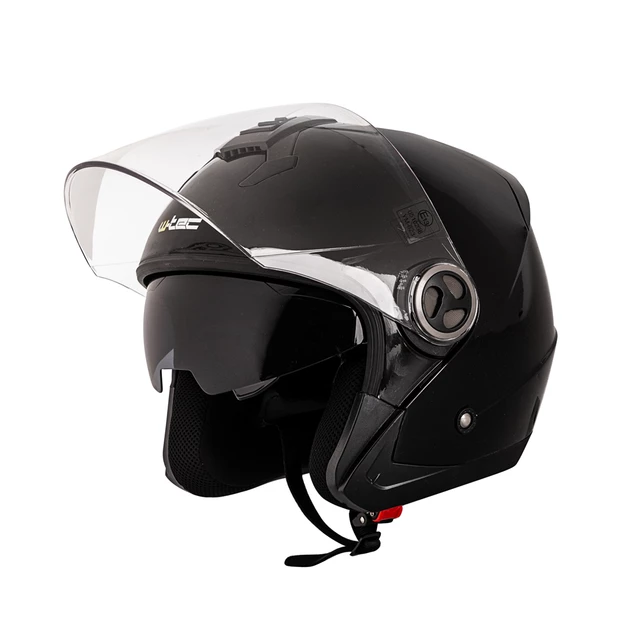 Moto čelada W-TEC YM-623 - Bela-Bron - Pure Black Gloss