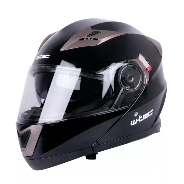 Preklopna moto čelada W-TEC Pezzon - belo-bronasta