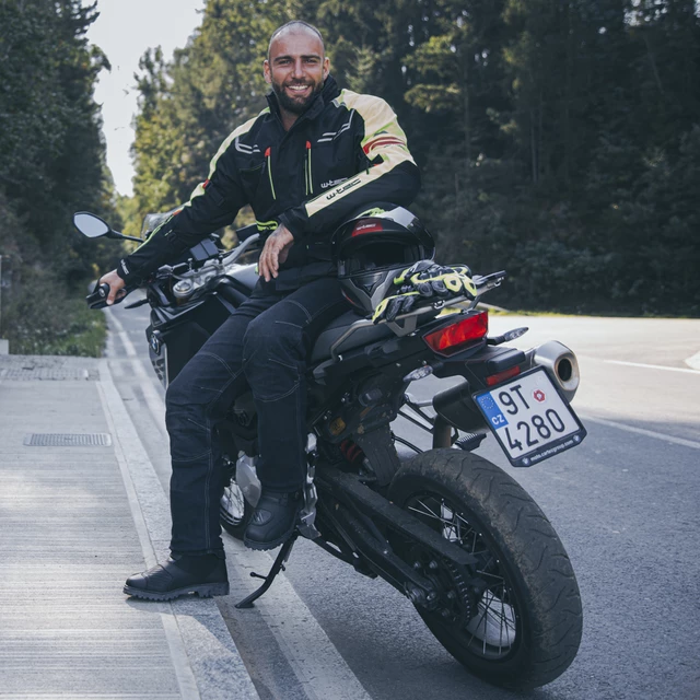 Moto jakna W-TEC Ventura - črna-fluo rumena