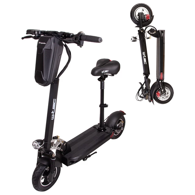 Električni skiro W-TEC Tenmark III 10" s sedežem in torbo - črna - črna
