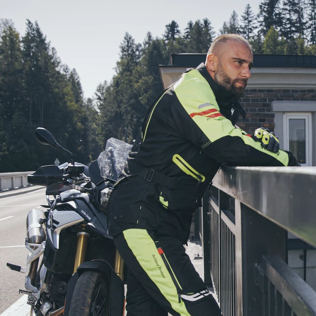 Moto jakna W-TEC Ventura - črna-fluo rumena