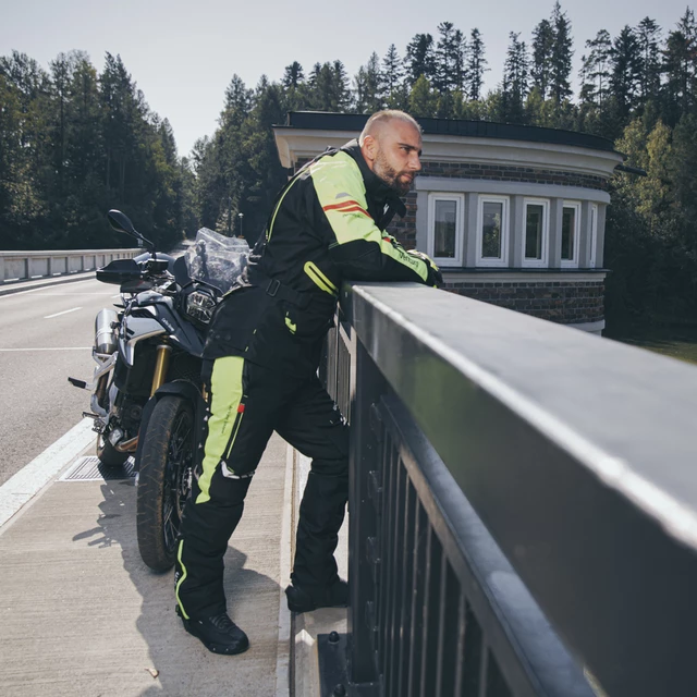 Moto jakna W-TEC Ventura - črna-fluo rumena