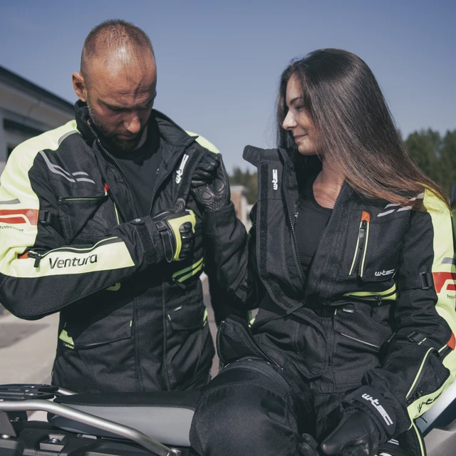 Moto jakna W-TEC Ventura - črna-fluo rumena