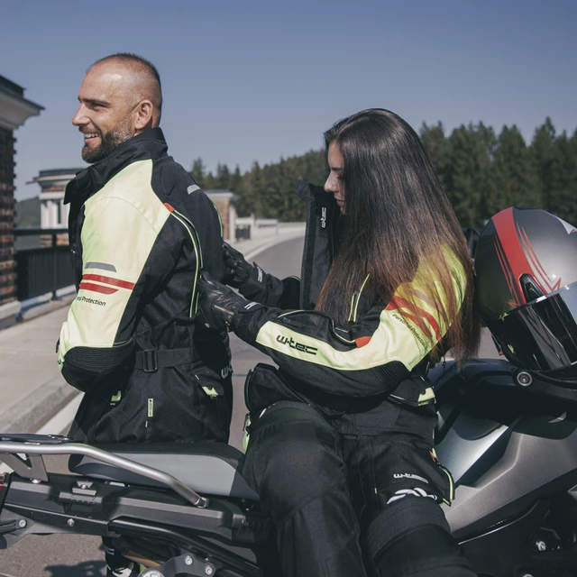 Moto jakna W-TEC Ventura - črna-fluo rumena