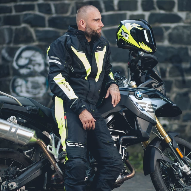 mOŠKA moto JAKNA W-TEC Brandon - černo-šedo-oranžová