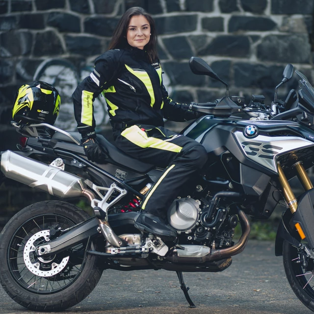 Ženske moto hlače W-TEC Spirital Lady - črna-fluo rumena