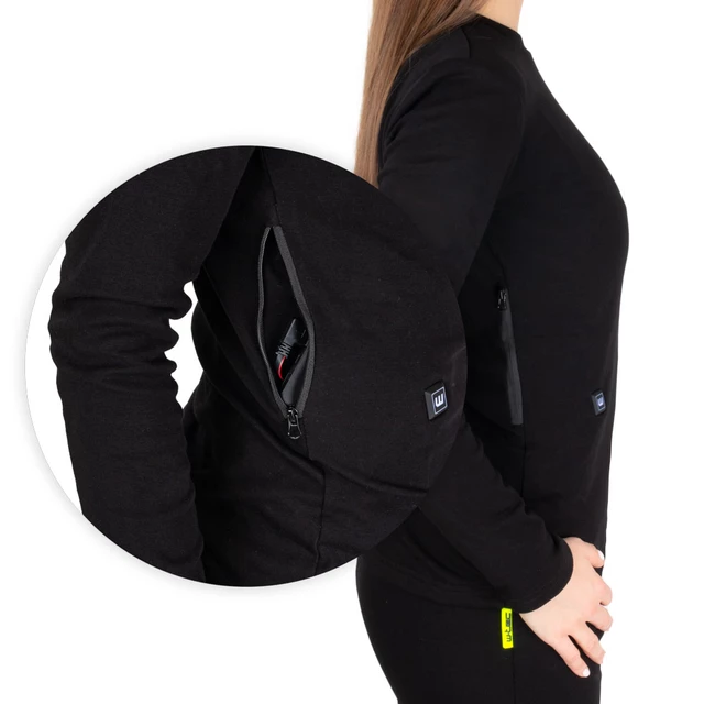 Ženska ogrevana majica W-TEC Insulong Lady - črna