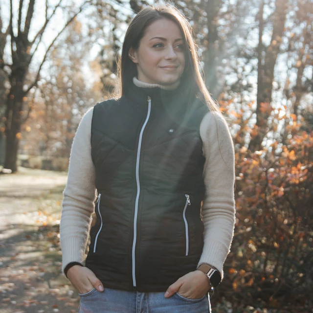 Ženski ogrevan brezrokavnik inSPORTline WARMher - črna