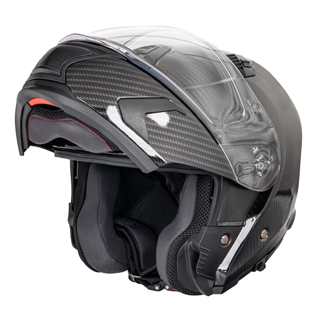 Preklopna moto čelada W-TEC Tensiler - karbon lesk