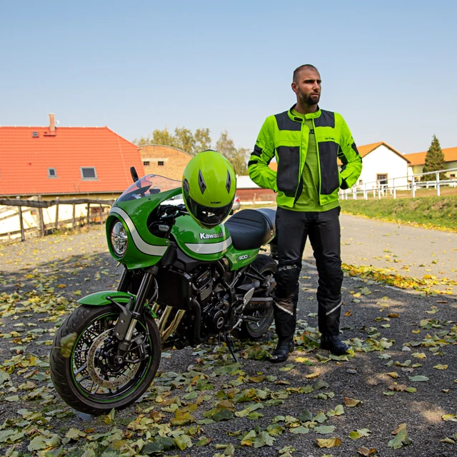 Moška moto jakna W-TEC Fonteller - Rumena-Siva