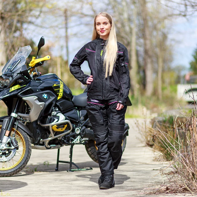 Ženske moto hlače W-TEC Propant Lady - črna -roza