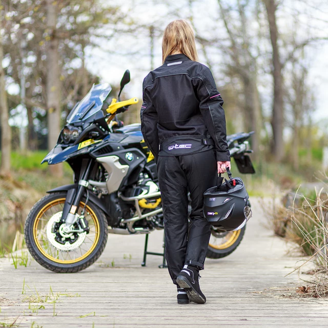 Ženske moto hlače W-TEC Propant Lady - črna -roza