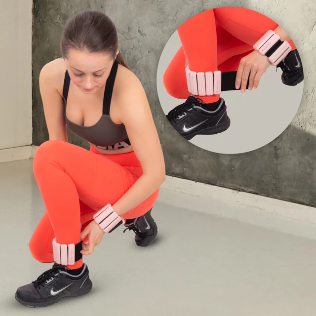 Fitnes uteži na zapestja/gležnje inSPORTline Brace - črna