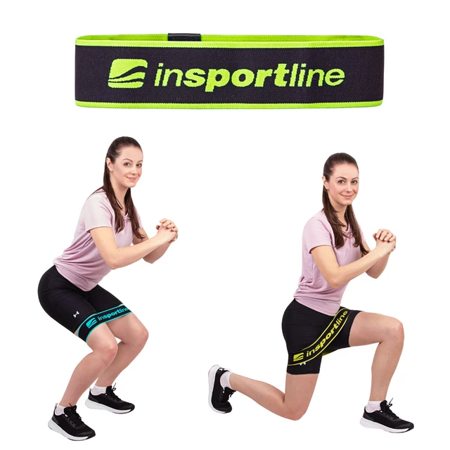 Elastični trak inSPORTline Hiplop S - fluo zelena