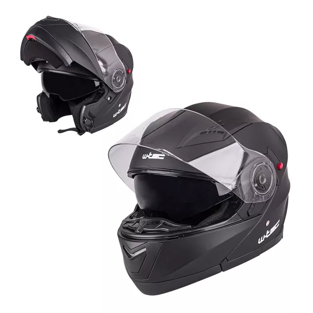 Preklopna moto čelada W-TEC Pezzon - belo-bronasta - črna mat