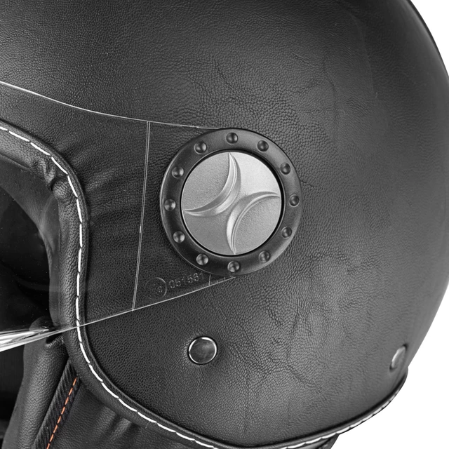 Čelada za skuter W-TEC FS-701LB Leather Black - črna