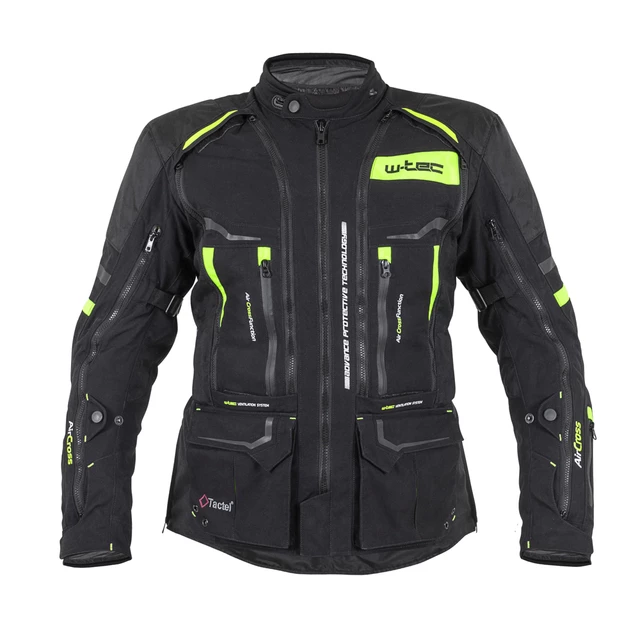 Moto jakna W-TEC Aircross - črna-zlata - črna-fluo rumena
