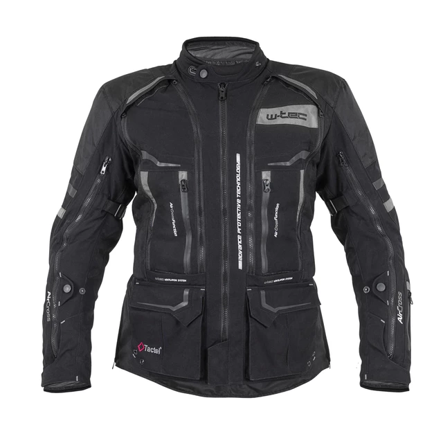 Moto jakna W-TEC Aircross - črna-zlata - črna-siva