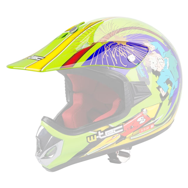 Vizir za čelado W-TEC V310 - Zombie Neon Green - Ghost Dot