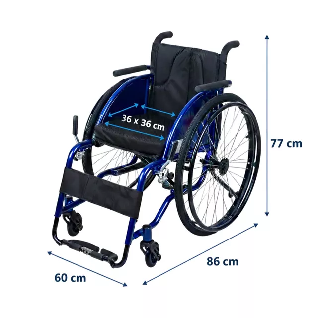 Mehanski zložljivi športni invalidski voziček inSPORTline Brenstark lightweight