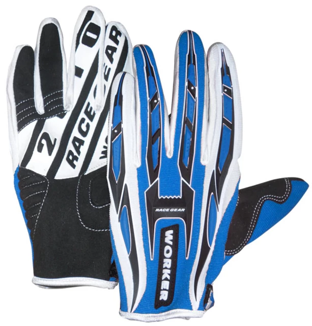 WORKER MT790 motorcycle gloves - oranžna - modra