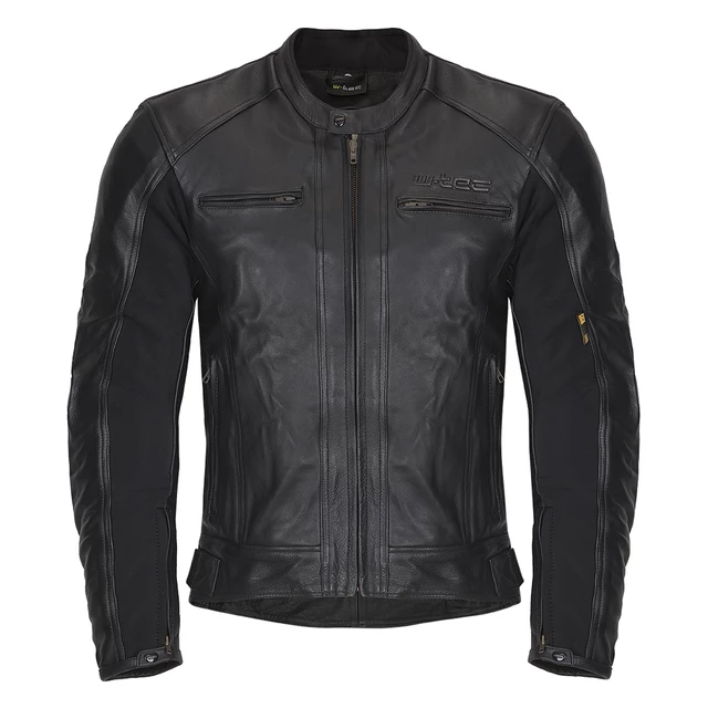 Moška usnjena moto jakna W-TEC NF-1121 - črna - črna