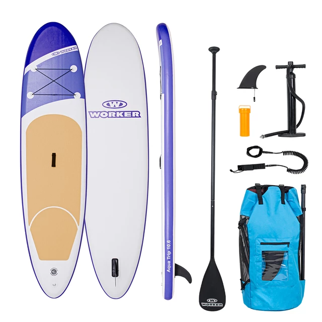 SUP Deska za veslanje z dodatki WORKER WaveTrip 10'6" G2 - Moonstone Blue - Wisteria Blue