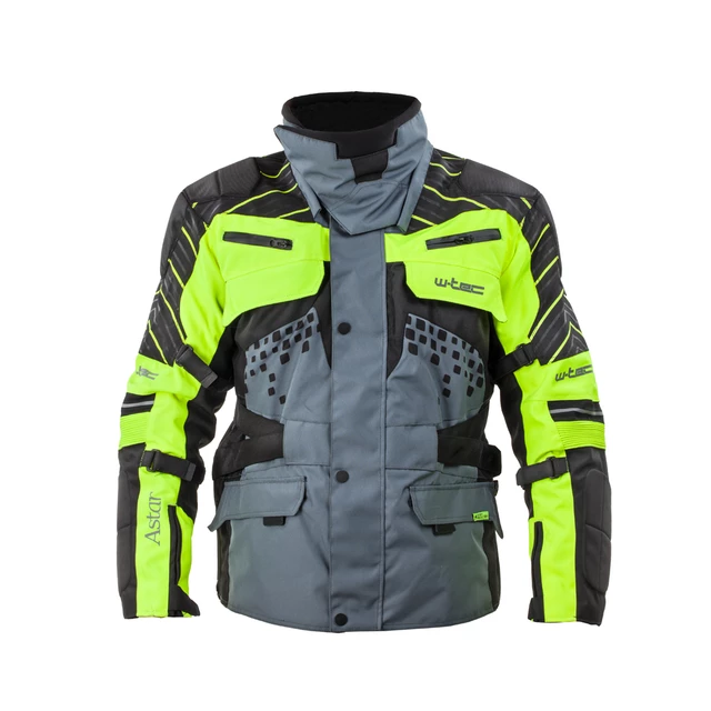 Moto jakna W-TEC Astair - črno-siva-zelena - črno-siva-zelena