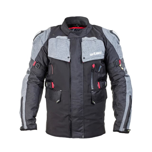 Moška moto bunda W-TEC Tomret NF-2220 - črna-siva - črna-siva