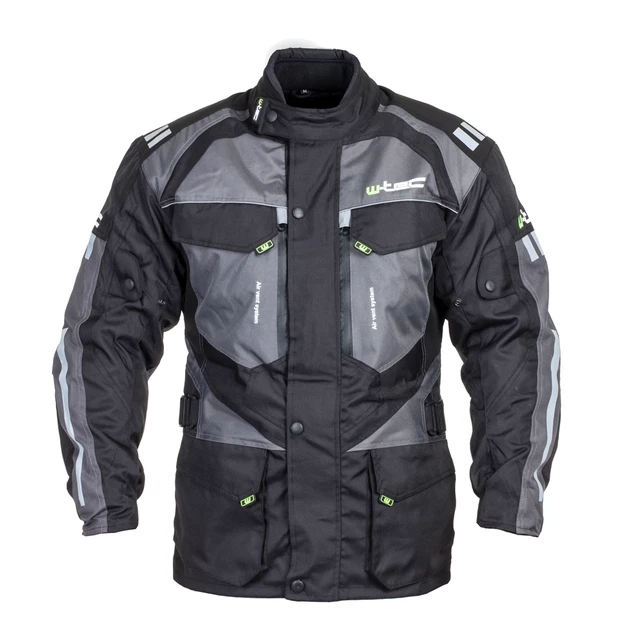 Moška moto bunda W-TEC Burdys GS-1613 - črna-siva - črna-siva