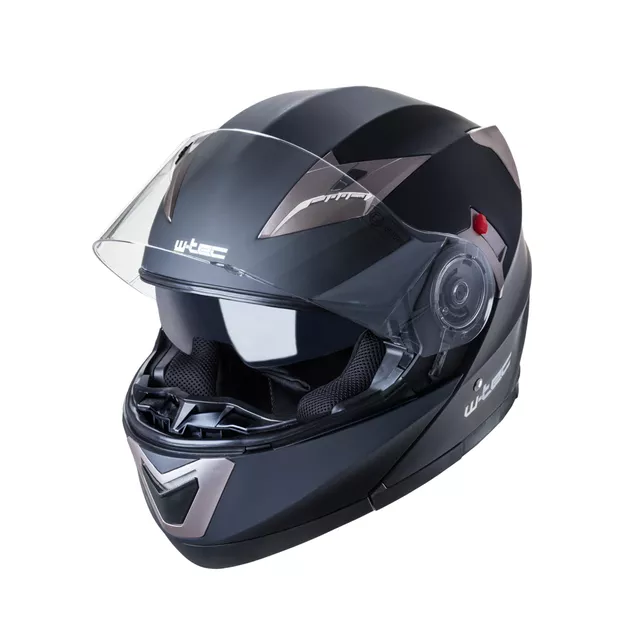Preklopna moto čelada W-TEC Pezzon - belo-bronasta