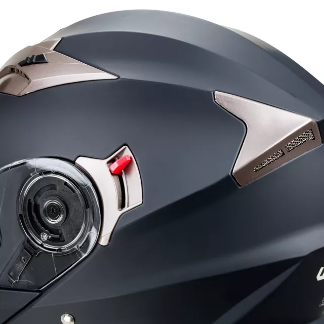 Preklopna moto čelada W-TEC Pezzon - belo-bronasta