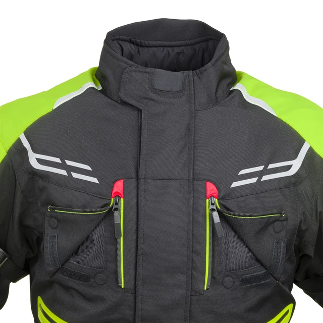 Moto jakna W-TEC Ventura - črna-fluo rumena