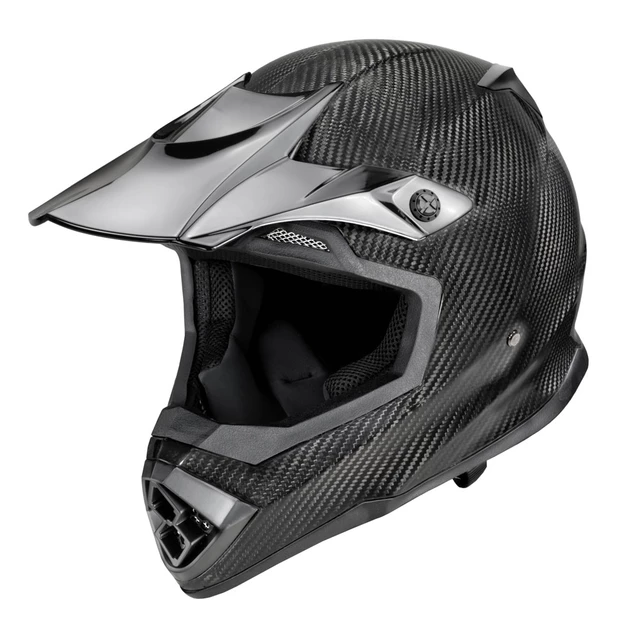 Motokros čelada W-TEC Crosscomp - karbon mat - karbon lesk
