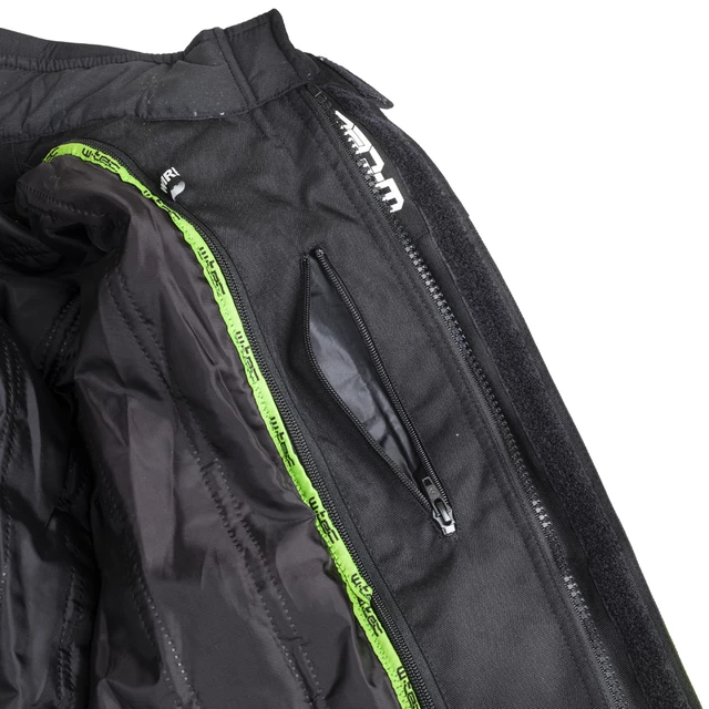 Moto jakna W-TEC Ventura - črna-fluo rumena