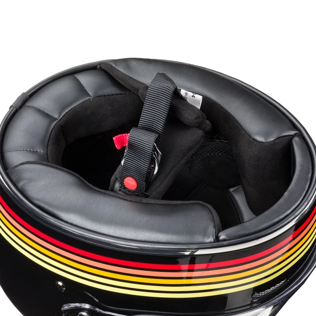 Moto čelada W-TEC Cruder Bismar - črno-rdeča-rumena