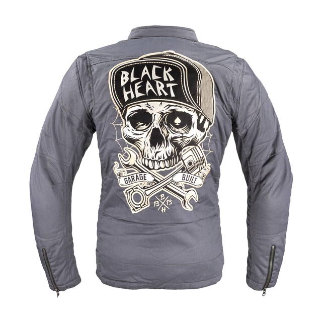 Moška moto jakna W-TEC Black Heart Garage Built Jacket - temno siva