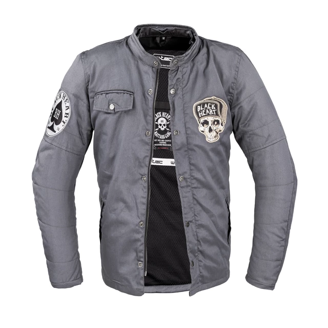 Moška moto jakna W-TEC Black Heart Garage Built Jacket - temno siva