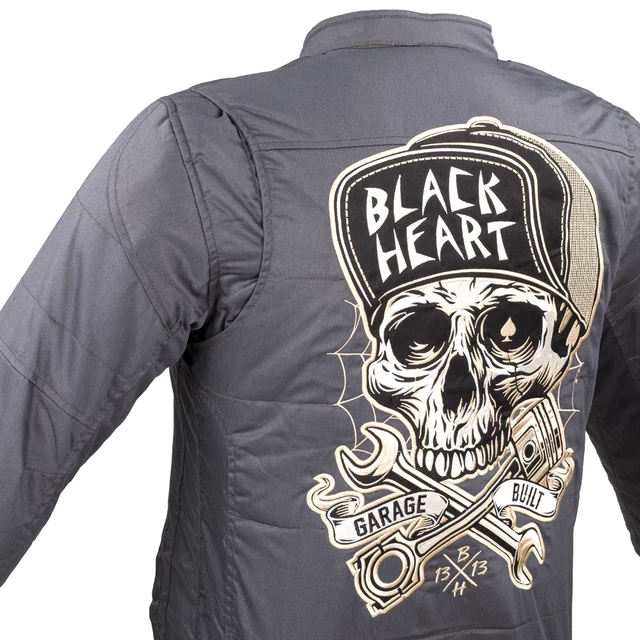 Moška moto jakna W-TEC Black Heart Garage Built Jacket - temno siva