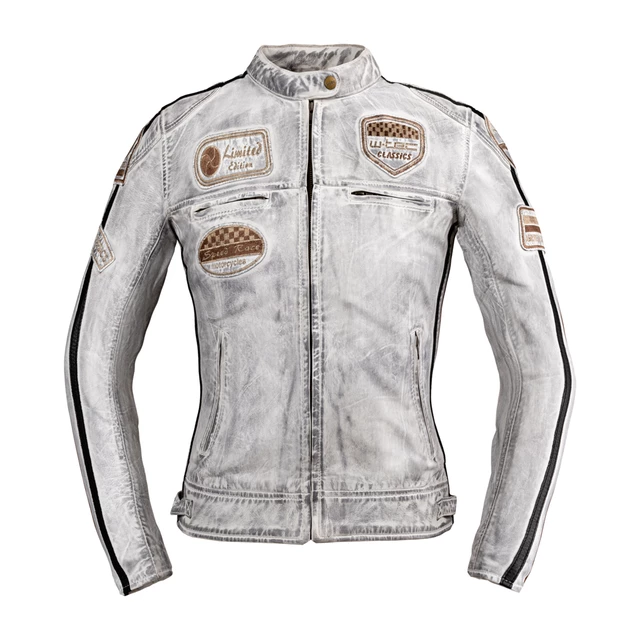 Ženska usnjena moto jakna W-TEC Sheawen Lady White New - bela - bela
