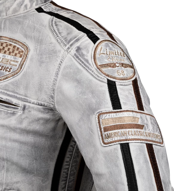 Ženska usnjena moto jakna W-TEC Sheawen Lady White New - bela