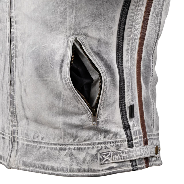 Ženska usnjena moto jakna W-TEC Sheawen Lady White New - bela