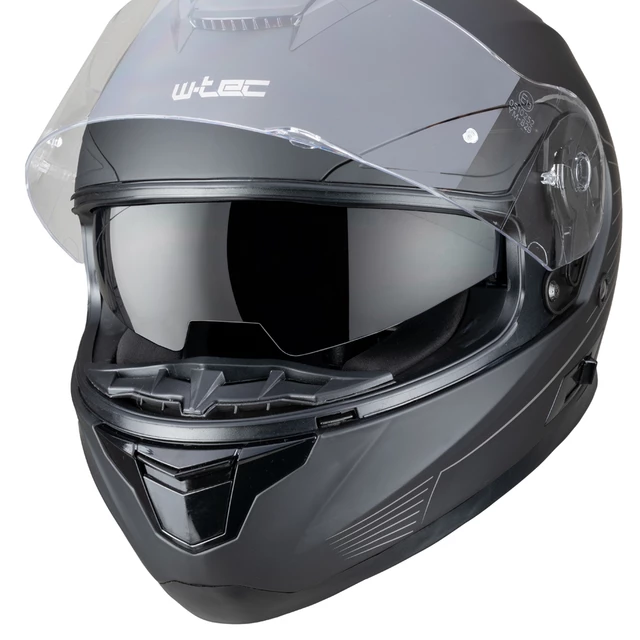 Moto čelada W-TEC Yorkroad Solid - Black Grey Matt