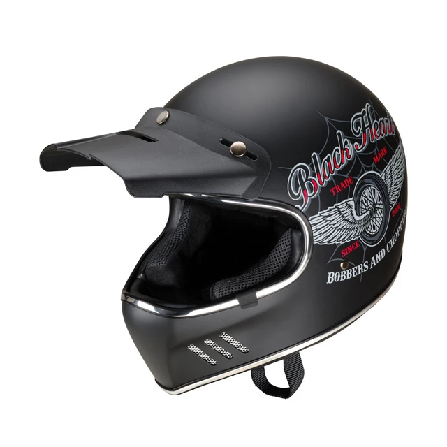 Moto čelada W-TEC Black Heart Retron - Angerwheel Black - Angerwheel Black