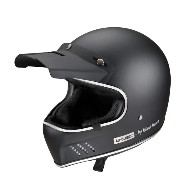 Moto čelada W-TEC Black Heart Retron - Angerwheel Black - Simple Black