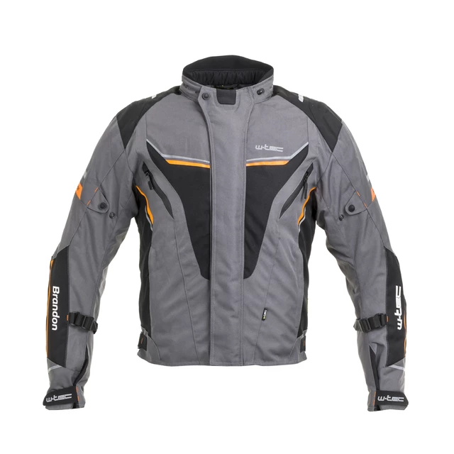 mOŠKA moto JAKNA W-TEC Brandon - černo-šedo-oranžová - černo-šedo-oranžová