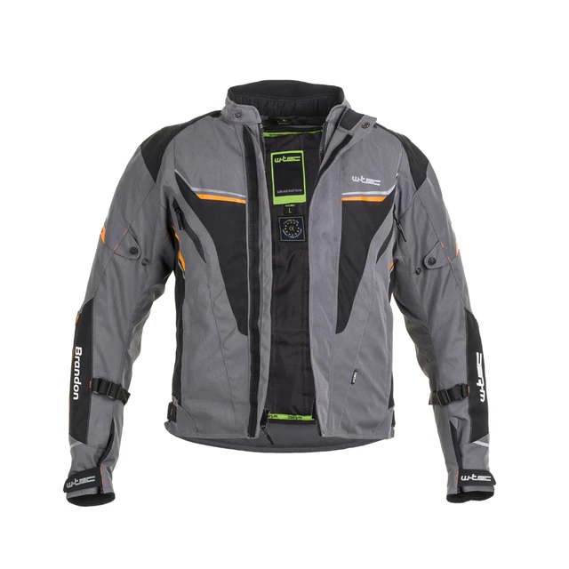 mOŠKA moto JAKNA W-TEC Brandon - černo-šedo-oranžová